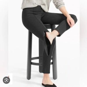Everlane The Side Zip Black Ankle Ponte Pants Size Small High Waist Trousers